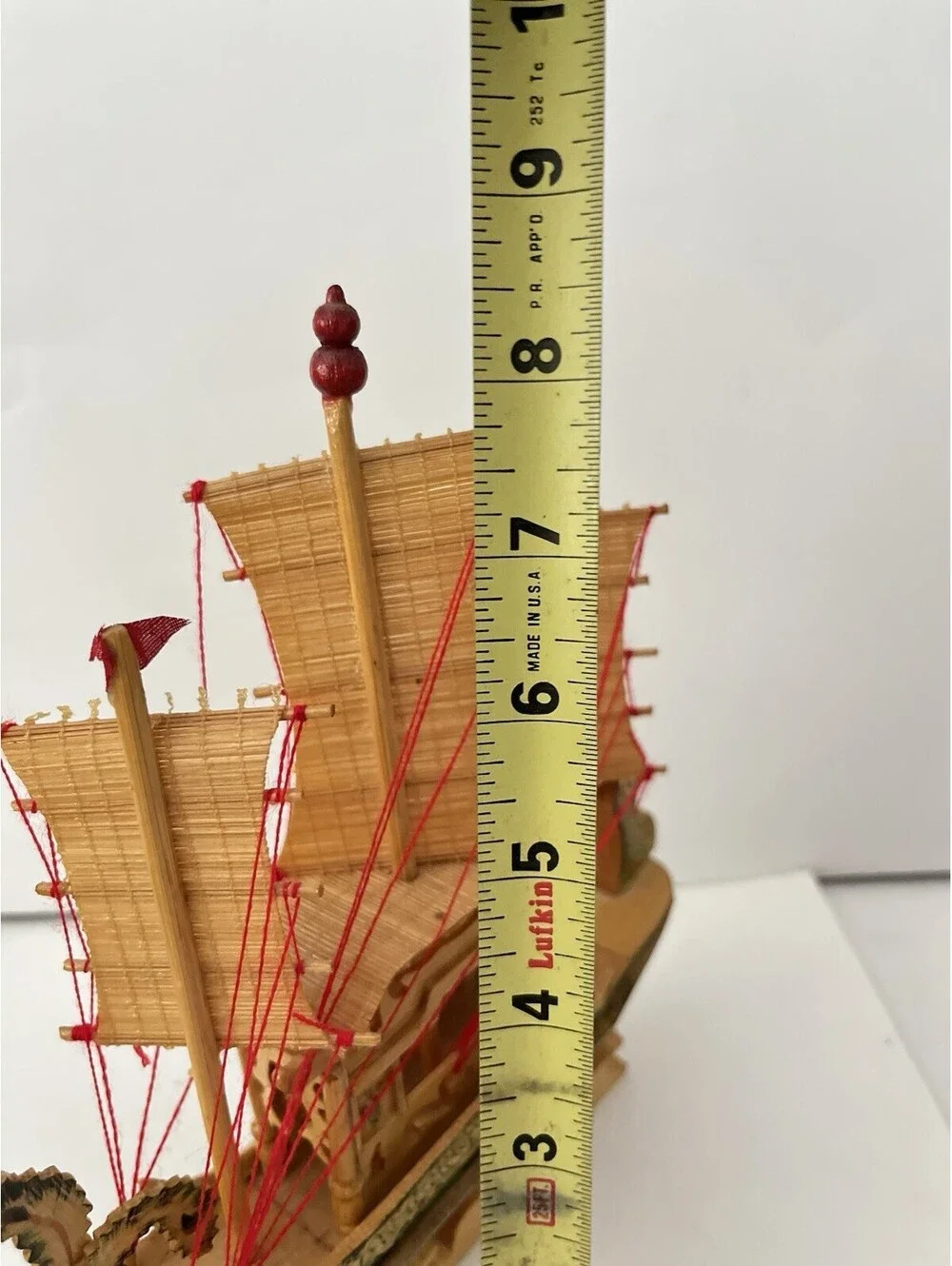 Vintage Mini 8” Wooden Bamboo Cutter Ship Model Clipper Pirate Sailing Decor